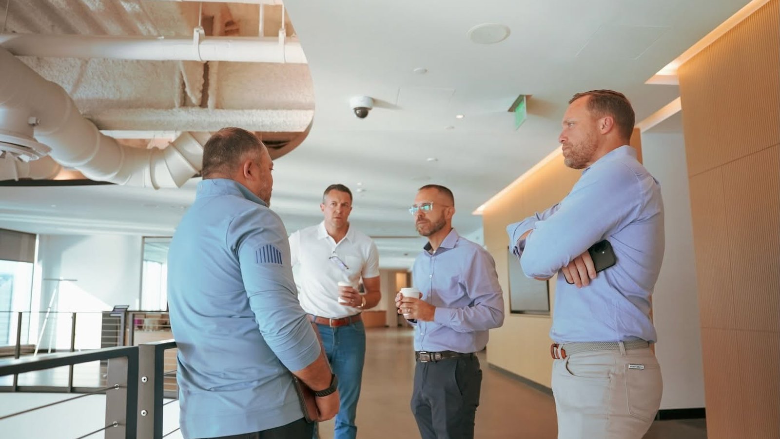 The Veritas partners in conversation during a visit to Boston.